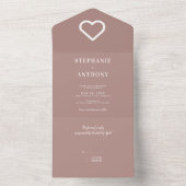 ミニマリストダスティバラとホワイト結婚式招待状 オールインワン招待状 (内側)