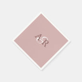 ミニマリストダスティバライニシャルモノグラム結婚ズ スタンダードカクテルナプキン (角)