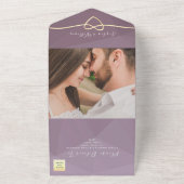 ミニマリストダスティバラスクリプトウェディング招待 オールインワン招待状 (外側)