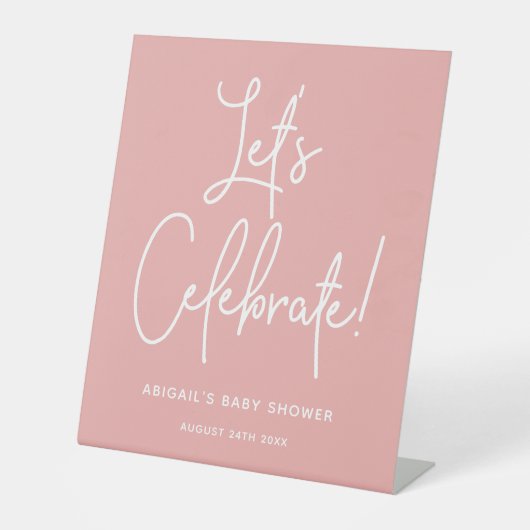 ミニマリストダスティバラピンクウェルカムポ祝ステート 台座サイン (正面)