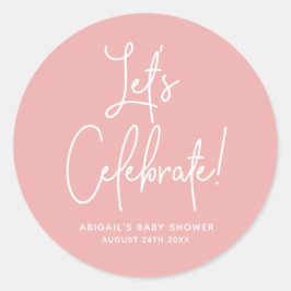 ミニマリストダスティバラピンクウェルカム祝 ラウンドシール