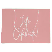 ミニマリストダスティバラピンクウェルカ祝ム ラージペーパーバッグ (正面)