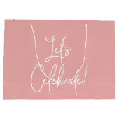 ミニマリストダスティバラピンクウェルカ祝ム ラージペーパーバッグ (裏面)