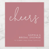 ミニマリストダスティバラブライダルシャワー ワインラベル (シングルラベル)