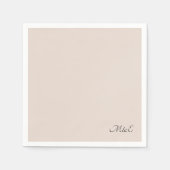 ミニマリストダスティピンクモノグラム結婚ズナプキン スタンダードカクテルナプキン (正面)