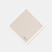 ミニマリストダスティピンクモノグラム結婚ズナプキン スタンダードカクテルナプキン (角)
