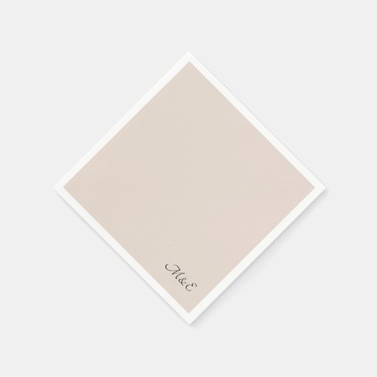 ミニマリストダスティピンクモノグラム結婚ズナプキン スタンダードカクテルナプキン (角)