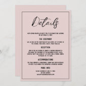 ミニマリストダスティピンク詳細結婚式招待状 招待状 (正面/裏面)