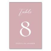 ミニマリストダスティピンク&ホワイトシンプル結婚ズ テーブルナンバー (裏面)