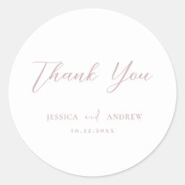 ミニマリストダスティピンク&ホワイトシンプル結婚ズ ラウンドシール