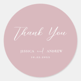 ミニマリストダスティピンク&ホワイトシンプル結婚ズ ラウンドシール
