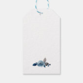 ミニマリストダスティブルーとネイビーフローラ ギフトタグ (裏面)