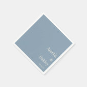 ミニマリストダスティブルーエレガントウェディングカスタム スタンダードカクテルナプキン (角)