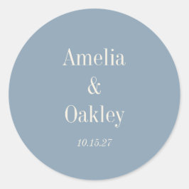 ミニマリストダスティブルーエレガントウェディングカスタム ラウンドシール