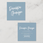 ミニマリストダスティブルーニュートラルボホモダントレンディー スクエア名刺 (正面/裏面)