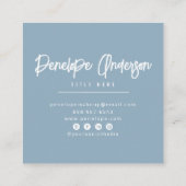 ミニマリストダスティブルーニュートラルボホモダントレンディー スクエア名刺 (裏面)