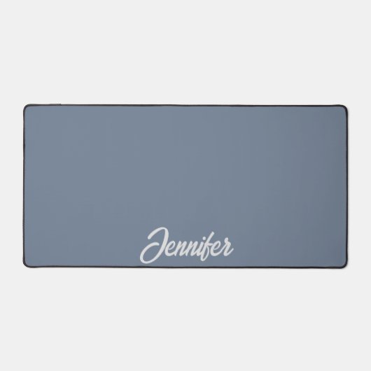 ミニマリストダスティブルーネームスクリプトタイポグラフィ デスクマット (正面)