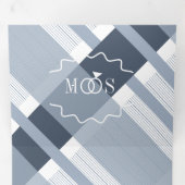 ミニマリストダスティブループレイドリングや輪結婚ロゴ 三つ折り招待状 (内部最初)