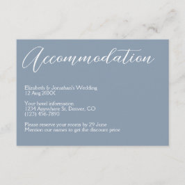 ミニマリストダスティブルー結婚ズアコモデーション エンクロージャーカード