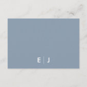 ミニマリストダスティブルー結婚ズアコモデーション エンクロージャーカード (裏面)