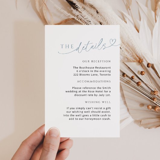 ミニマリストダスティブルー詳細カード(ハート付) エンクロージャーカード