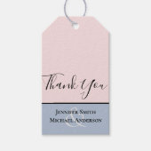 ミニマリストダスティブルー赤面ピンク結婚ズ ギフトタグ (正面)