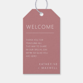 ミニマリストダスティ結婚バラの歓迎バッグ ギフトタグ