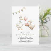 ミニマリストダック誕生日招待状 | 中立 招待状 (スタンド正面)