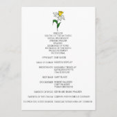 ミニマリストダフォディル結婚式 プログラム (正面)