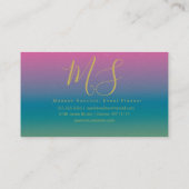 ミニマリストダブルリムゴールドフォイルグラディエントレインボー 名刺 (裏面)