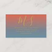 ミニマリストダブルリムゴールドフォイルグラデーションオレンジ 名刺 (裏面)