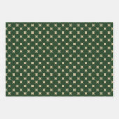 ミニマリストダークグリーンエレガント金ゴールドスターバスト ラッピングペーパーシート (正面2)