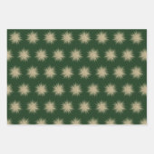 ミニマリストダークグリーンエレガント金ゴールドスターバスト ラッピングペーパーシート (正面)
