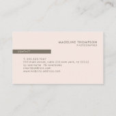 ミニマリストダークグリーンバラピンクスクエア縁ど 名刺 (裏面)