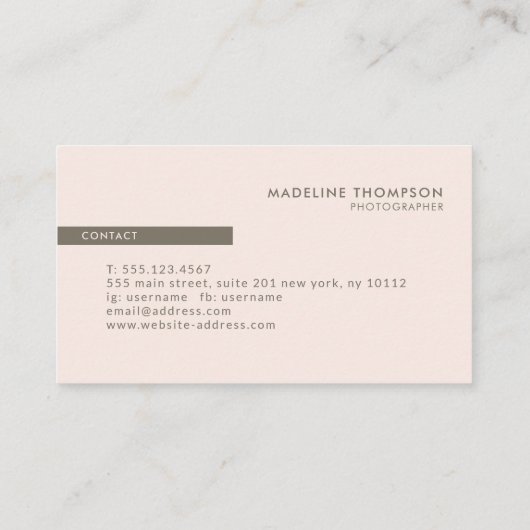 ミニマリストダークグリーンバラピンクスクエア縁ど 名刺 (裏面)