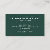 ミニマリストダークグリーンモダンプロフェッショナルカスタム 名刺 (裏面)