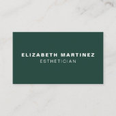 ミニマリストダークグリーンモダンプロフェッショナルカスタム 名刺 (正面)