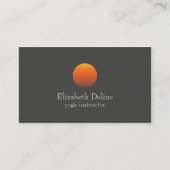 ミニマリストダークグレーオレンジサークルヨガインストラクター 名刺 (正面)
