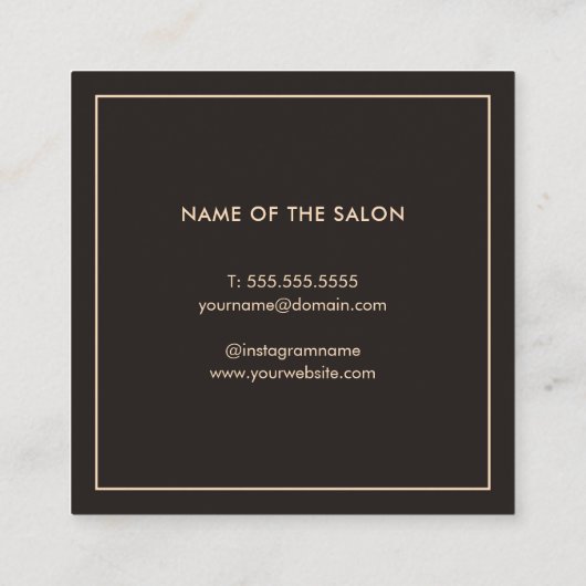 ミニマリストダークグレーパステルシザーズヘアスタイリスト スクエア名刺 (裏面)
