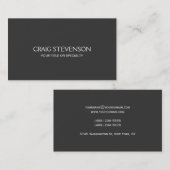 ミニマリストダークグレープロフェッショナル名刺 名刺 (正面/裏面)