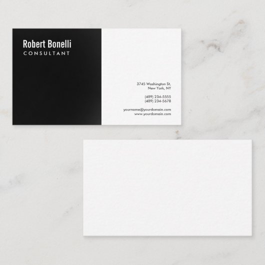 ミニマリストダークグレーホワイトモダンカスタム 名刺 (正面/裏面)