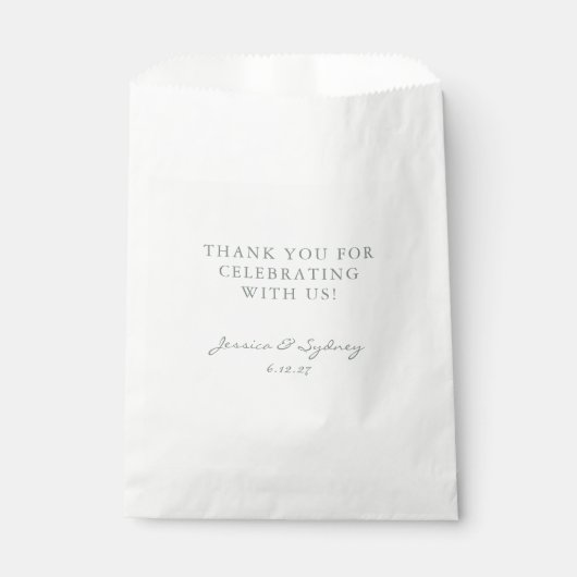 ミニマリストダークセージ緑のスクリプトカスタムありがとう フェイバーバッグ (正面)