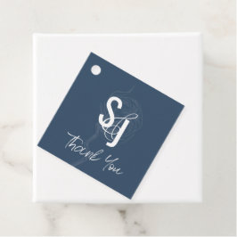 ミニマリストダークネイビーコットンフローラありがとう フェイバータグ