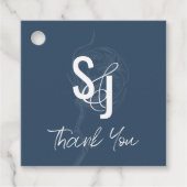 ミニマリストダークネイビーコットンフローラありがとう フェイバータグ (正面)