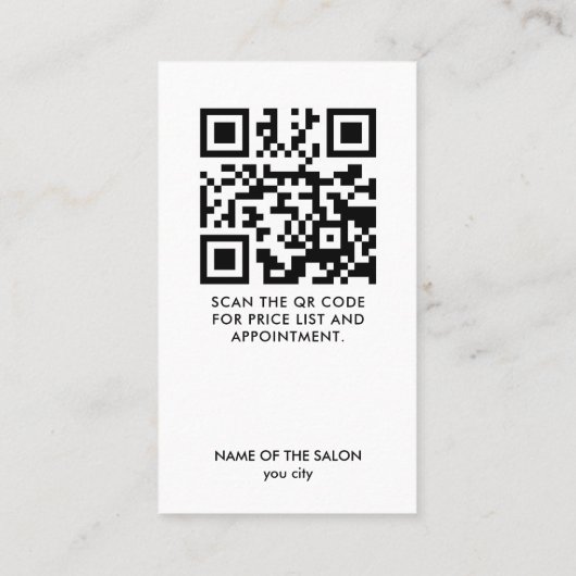 ミニマリストダークブルーゴールデンQRコード理容師 名刺 (裏面)