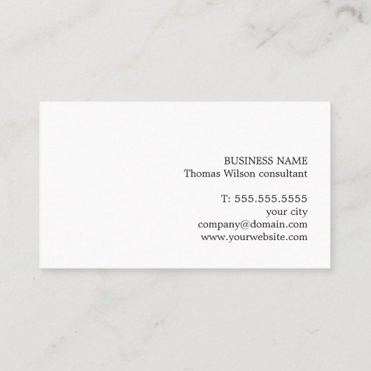 ミニマリストダークブルーブラウンコンサルタント 名刺 (裏面)