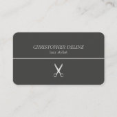 ミニマリストダークラインシザー美容師 名刺 (正面)