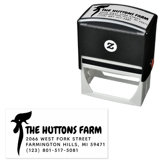 ミニマリストチキンロゴビジネス&ファミリーファームエッグ セルフインキングスタンプ (インサイチュ)