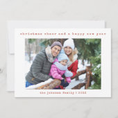 ミニマリストチックファミリー2写真 | クリスマスカード 招待状 (正面)