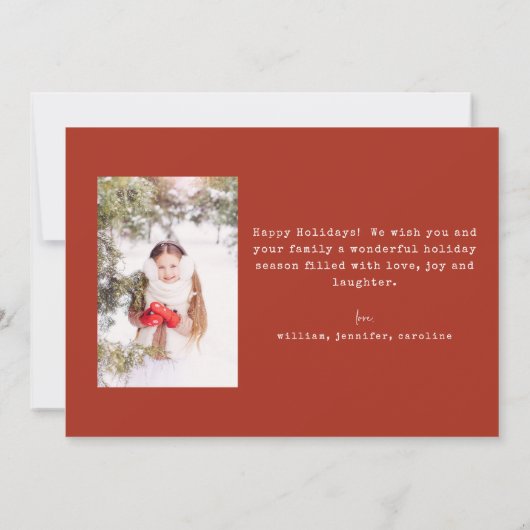 ミニマリストチックファミリー2写真 | クリスマスカード 招待状 (裏面)